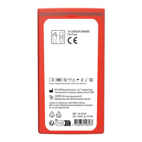 MiniKit Plaster Röd | 1-färgat Digitalt Klistermärke | front | 39 mm x 82 mm