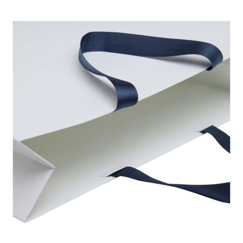 Smartfold 230 g/m² papperspåse med satinhandtag och glansig laminering – 42 x 12 x 35 cm Blå