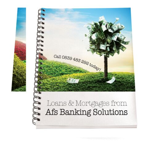 Desk-Mate® A4 anteckningsblock med syntetiskt omslag - blankt vit-svart | Inget reklamtryck | Inte tillgängligt | Inte tillgängligt