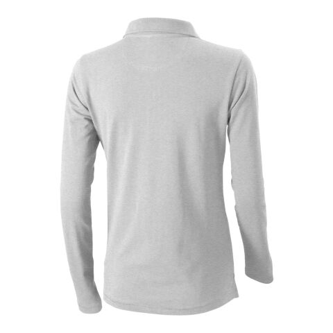 Oakville Damen-Polo, langärmlig Standard | Gråmelange | XS | Inget reklamtryck | Inte tillgängligt | Inte tillgängligt | Inte tillgängligt