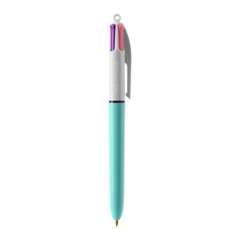 BIC® 4 Colours Fashion kulpenna vit-White/light blue(2) | Inget reklamtryck | Inte tillgängligt | Inte tillgängligt