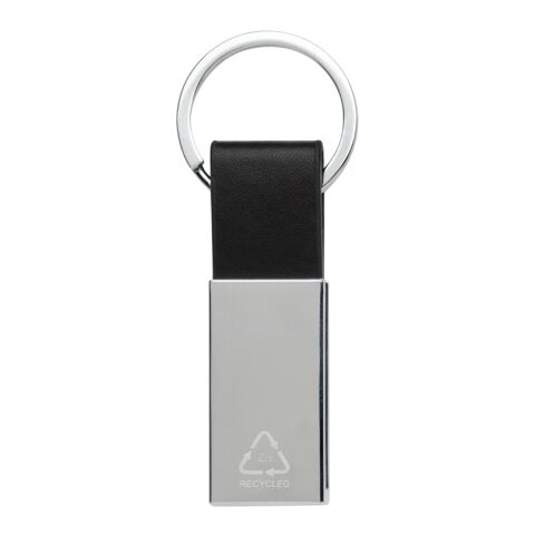 Lyxig PU-nyckelring RCS återvunnen zinklegering svart | Inget reklamtryck | Inte tillgängligt | Inte tillgängligt
