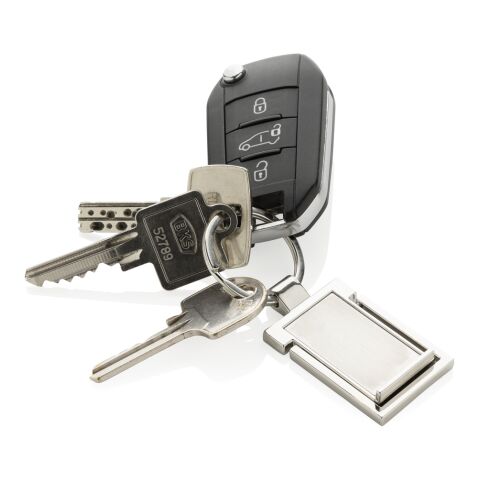 Nyckelring med telefonställ i RCS återvunnen zinklegering silver | Inget reklamtryck | Inte tillgängligt | Inte tillgängligt