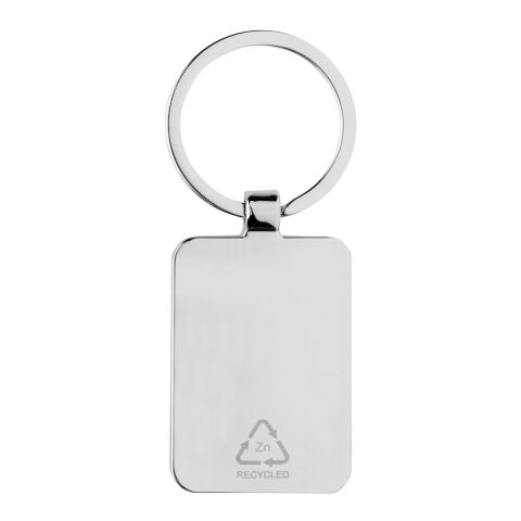 Rektangulär nyckelring i bambu &amp; RCS återvunnen zinklegering silver-brun | Inget reklamtryck | Inte tillgängligt | Inte tillgängligt