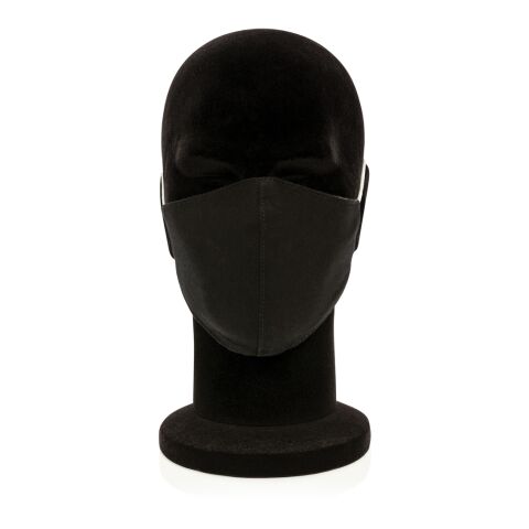 Återanvändningsbart 2-lager munskydd i bomull svart | Inget reklamtryck | Inte tillgängligt | Inte tillgängligt