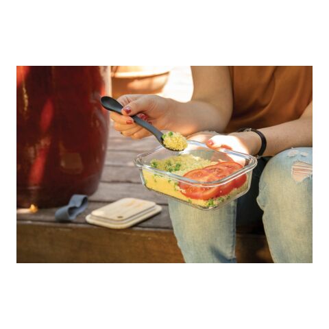 Bento-box i glas med bambulock vit | Inget reklamtryck | Inte tillgängligt | Inte tillgängligt