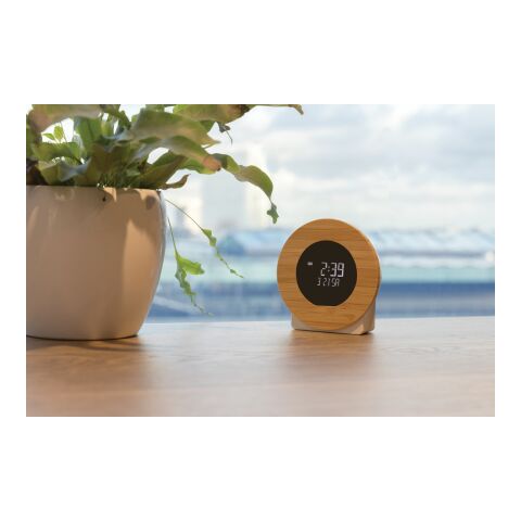 Utah LCD skrivbordsklocka RCS rplast &amp; FSC® bambu brun | Inget reklamtryck | Inte tillgängligt | Inte tillgängligt