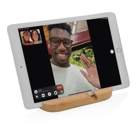 Bambuställ för surfplatta och mobil brun | Inget reklamtryck | Inte tillgängligt | Inte tillgängligt