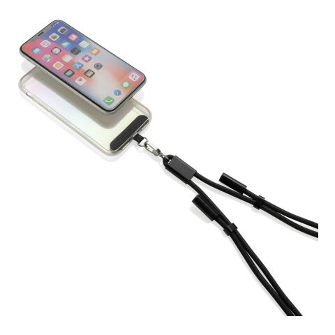 LoopAmp RCS RPET justerbar telefonkabel med 60 W kabel svart | Inget reklamtryck | Inte tillgängligt | Inte tillgängligt