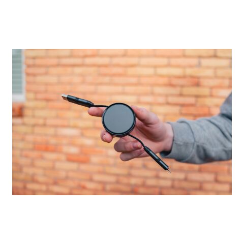 Terra utdragbar 6-i-1 kabel i RCS återvunnen aluminium grå | Inget reklamtryck | Inte tillgängligt | Inte tillgängligt