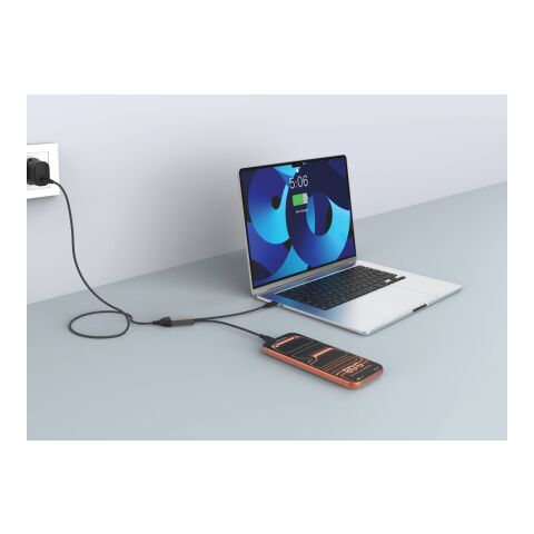 Terra 100 W RCS-kabel med dubbel USB-C-utgång svart-grå