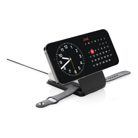 Swiss Peak 15W 3-i-1 magnetisk trådlös laddare RCS rPU svart | Inget reklamtryck | Inte tillgängligt | Inte tillgängligt