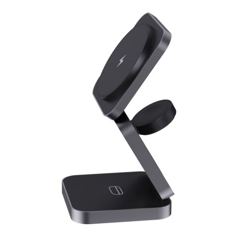 Terra 3 i 1 15W vikbar laddare i RCS återvunnet aluminium grå | Inget reklamtryck | Inte tillgängligt | Inte tillgängligt