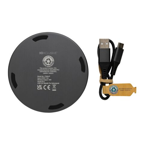 Terra 10W trådlös laddare i RCS återvunnen aluminium grå | Inget reklamtryck | Inte tillgängligt | Inte tillgängligt