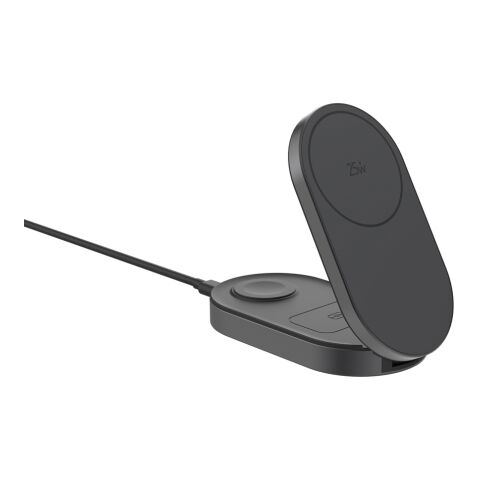 Quantom ultrasnabb 3-i-1 hopfällbar trådlös laddare grå-svart | Inget reklamtryck | Inte tillgängligt | Inte tillgängligt