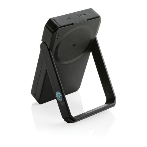 Skywave 5.000 mAh/10W trådlös solcellspowerbank RCS rplast svart | Inget reklamtryck | Inte tillgängligt | Inte tillgängligt