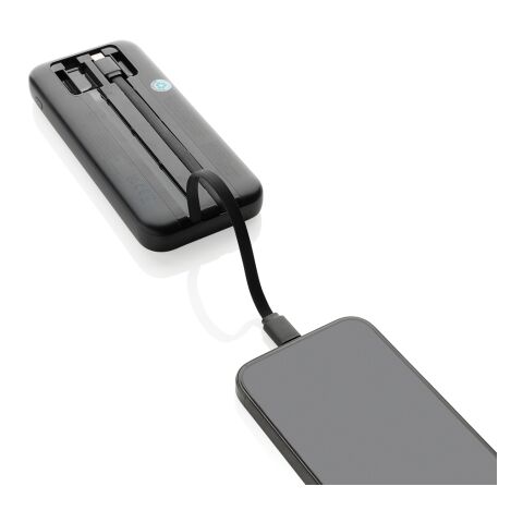 Turbopack RCS plast powerbank 10.000 integrerade kablar svart | Inget reklamtryck | Inte tillgängligt | Inte tillgängligt