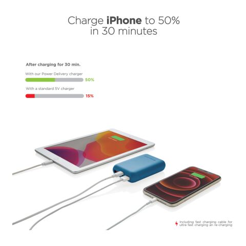 Urban Vitamin Alameda 10.000 mAh 18W PD powerbank blå | Inget reklamtryck | Inte tillgängligt | Inte tillgängligt