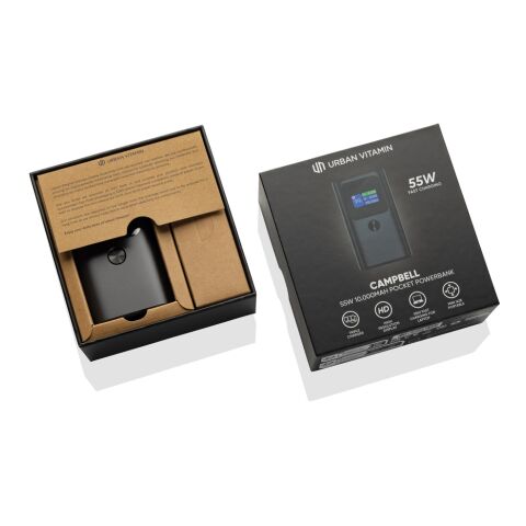 Urban Vitamin Campbell 55 W 10 000 mAh powerbank, fickformat stenkol | Inget reklamtryck | Inte tillgängligt | Inte tillgängligt