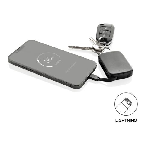 Nexo RCS nyckelringspowerbank 2000 mAh med integrerade kabla svart | Inget reklamtryck | Inte tillgängligt | Inte tillgängligt