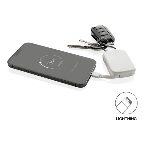 Nexo RCS nyckelringspowerbank 2000 mAh med integrerade kabla vit