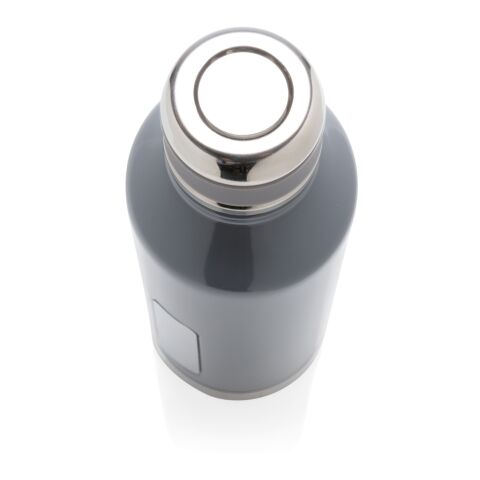 Läckagesäker vakuumflaska med logoplatta grå | Inget reklamtryck | Inte tillgängligt | Inte tillgängligt | Inte tillgängligt