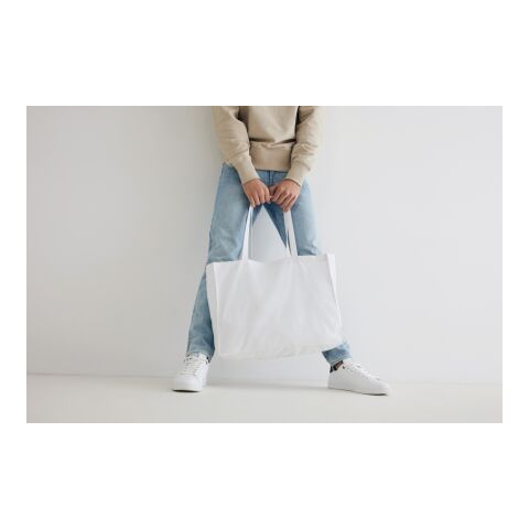 Impact AWARE™ shoppingkasse m. bälg, återvunnen bomull 145gr vit | Inget reklamtryck | Inte tillgängligt | Inte tillgängligt | Inte tillgängligt