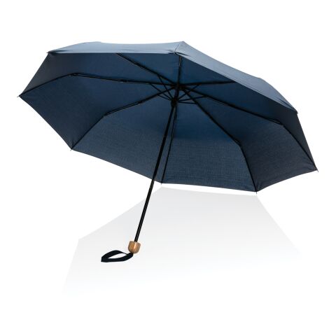 20.5" Impact AWARE™ RPET 190T Pongee paraply  bambu marinblå | Inget reklamtryck | Inte tillgängligt | Inte tillgängligt
