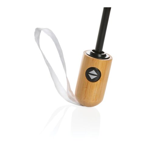 21" Impact AWARE™ RPET 190T auto open/close paraply m. bambu vit | Inget reklamtryck | Inte tillgängligt | Inte tillgängligt