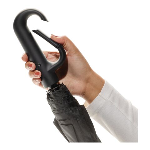 Yara 21” AWARE™ RPET enfärgat paraply med karbinhake svart | Inget reklamtryck | Inte tillgängligt | Inte tillgängligt