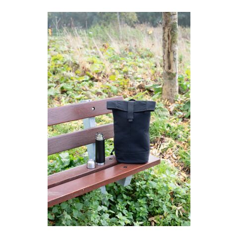 Ryggsäck i polyester med rulltop Micah Svart | Inget reklamtryck | Inte tillgängligt | Inte tillgängligt