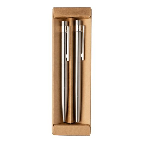 Recycled stainless steel writing set Fritz Silver | Inget reklamtryck | Inte tillgängligt | Inte tillgängligt