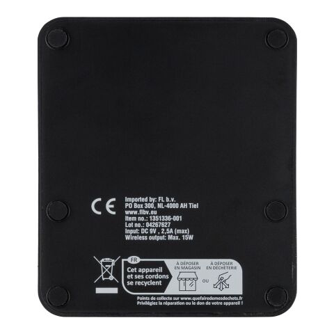 Recycled ABS 3-in-1 wireless charger Elias Svart | Inget reklamtryck