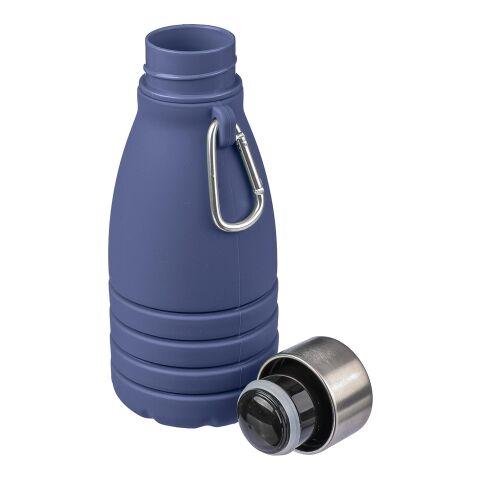 Silicone foldable drinking bottle 550 ml Erin Blå | Inget reklamtryck | Inte tillgängligt | Inte tillgängligt