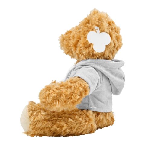 Plyschfigyr teddybjörn med luvtröja Vit