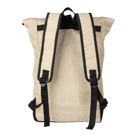 rPET (600D) roll-top backpack Marlene beige