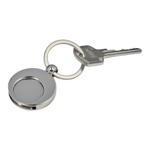 Nyckelring i metall med kundvagnsmynt Silver