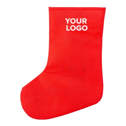 Julstrumpa i non-woven (80 gr/m²) Röd/Vit | Inget reklamtryck | Inte tillgängligt | Inte tillgängligt