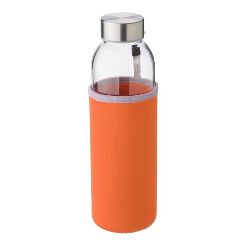 Glasflaska (500 ml) med fodral i neopren Orange | Inget reklamtryck | Inte tillgängligt | Inte tillgängligt