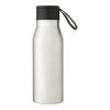 Ljungan 500 ml vakuumisolerad kopparflaska i rostfritt stål med PU-läderrem och lock Silver