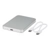 Avis 5000 mAh magnetisk powerbank i RCS-återvunnet aluminium  Silver