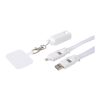 Franz nyckelband för smartphone av återvunnen plast med inbyggd datasynkroniseringskabel och 65 W snabbladdande 5-i-1-kabel Standard | Transparent vit | Inget reklamtryck | Inte tillgängligt | Inte tillgängligt | Inte tillgängligt