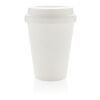 Återanvändningsbar dubbelväggig kaffemugg 300ml vit | Inget reklamtryck | Inte tillgängligt | Inte tillgängligt