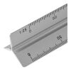 Aluminium 30 cm triangle-shaped ruler Tavi Silver | Inget reklamtryck