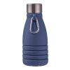 Silicone foldable drinking bottle 550 ml Erin Blå | Inget reklamtryck | Inte tillgängligt | Inte tillgängligt