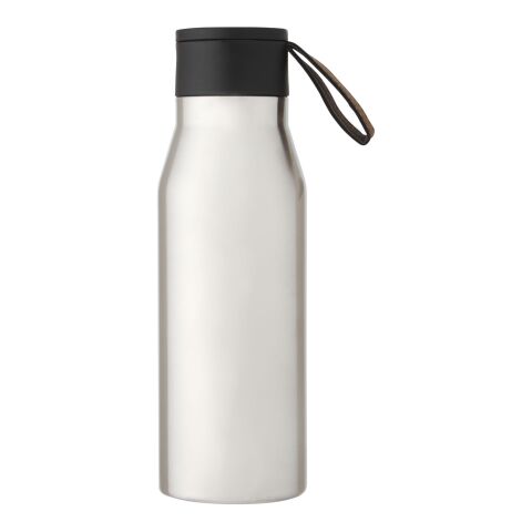 Ljungan 500 ml vakuumisolerad kopparflaska i rostfritt stål med PU-läderrem och lock Silver