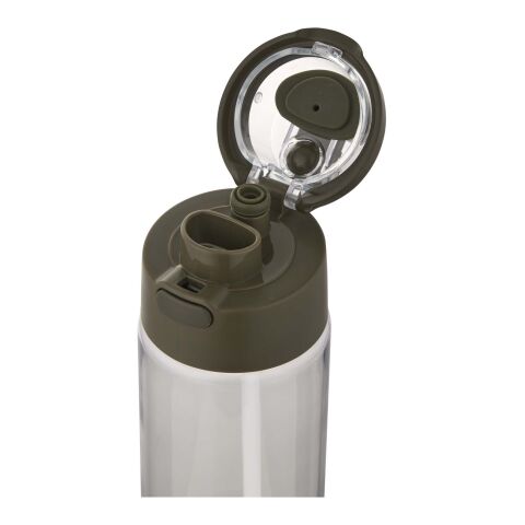Theron 700 ml vattenflaska i återvunnen plast från RCS med lock med dubbla funktioner och utfällbart sugrör Skogsgrön
