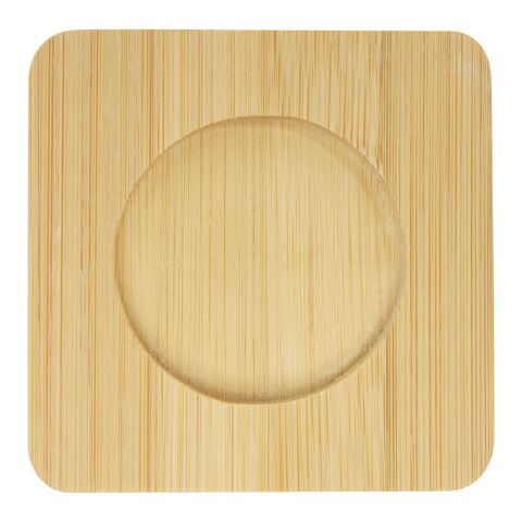 Manti tvådelad 100 ml glaskopp med dubbelvägg och underlägg av bambu Standard | Transparent-Natural | Inget reklamtryck | Inte tillgängligt | Inte tillgängligt