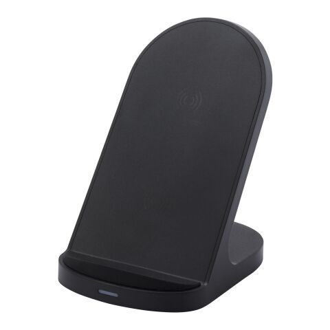 Loop trådlöst laddningsställ av RCS-återvunnen plast på 15 W med dubbla spolar Standard | svart | Inget reklamtryck | Inte tillgängligt | Inte tillgängligt