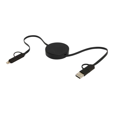 Citala 5-i-1 90 cm utdragbar datasynkroniserings- och 40 W snabbladdningskabel av återvunnen plast Standard | svart | Inget reklamtryck | Inte tillgängligt | Inte tillgängligt